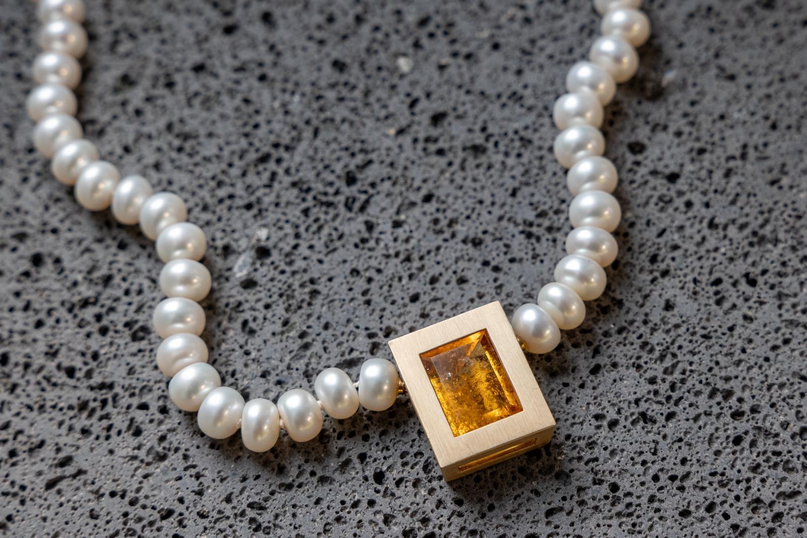 Kette gold mit perlen Goldschmiede Steiner